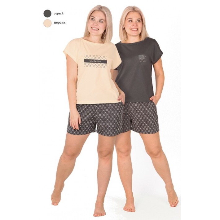 Пижама женская из кулирки футболка с шортами в ассортименте