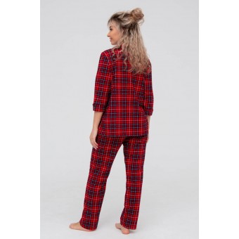 Пижама  женская       из кулирки    рубашка с брюками      Kuzina Одежда