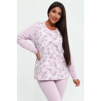 Пижама  женская       из кулирки    кофта с брюками      Kuzina Одежда  