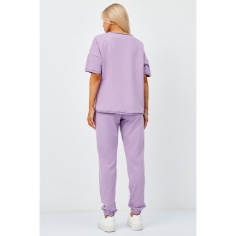 Костюм  женский       трикотажный    футболка с брюками   Сиреневый