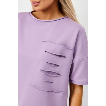 Костюм  женский       трикотажный    футболка с брюками   Сиреневый