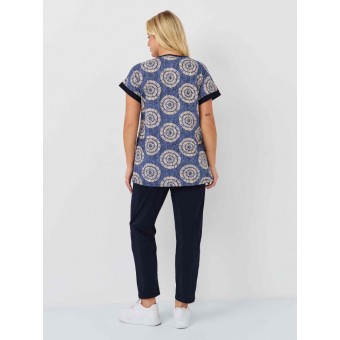 Костюм  женский       из кулирки    футболка с брюками   синий