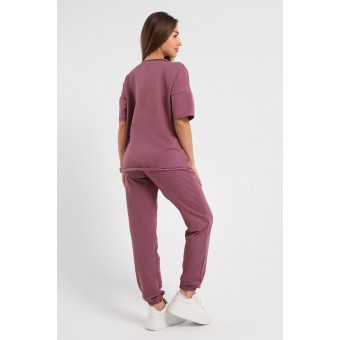 Костюм  женский       трикотажный    футболка с брюками   розовый