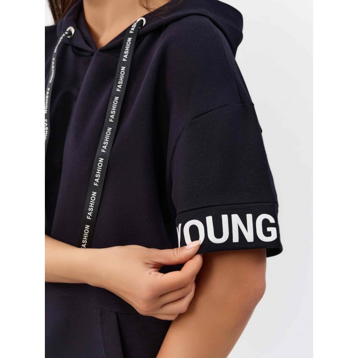 Костюм женский трикотажный кофта с брюками Темно-синий