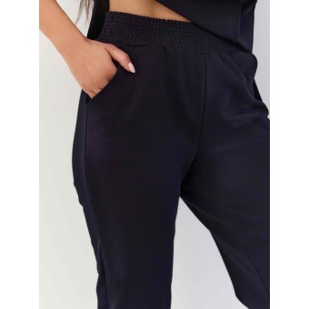 Костюм  женский       трикотажный    кофта с брюками   Темно-синий