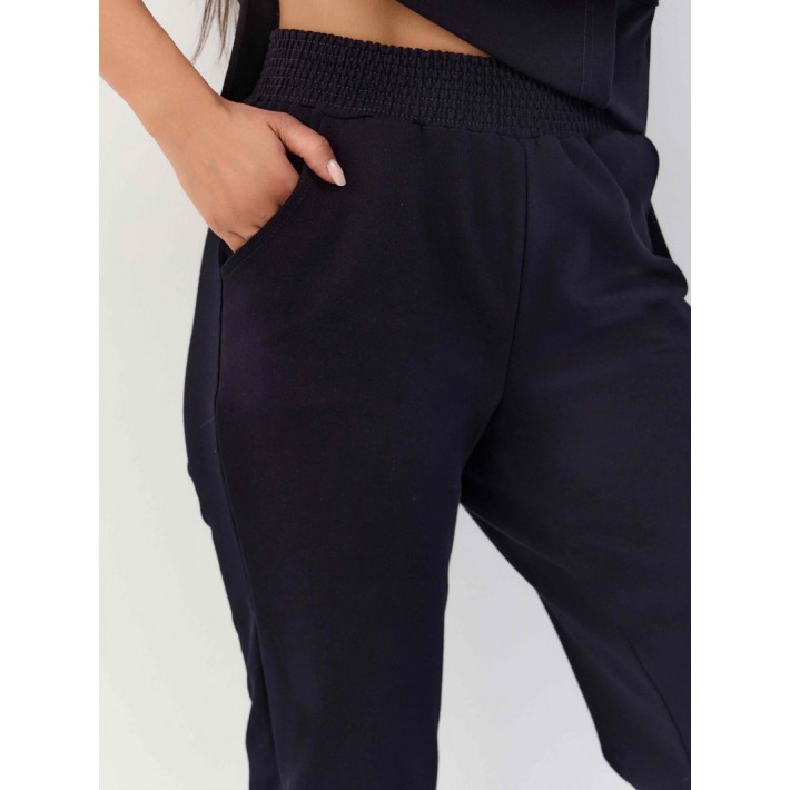 Костюм женский трикотажный кофта с брюками Темно-синий