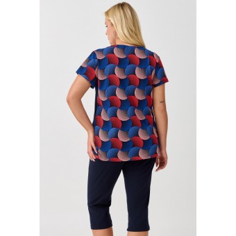 Костюм  женский       из кулирки    футболка с легинсами   красный