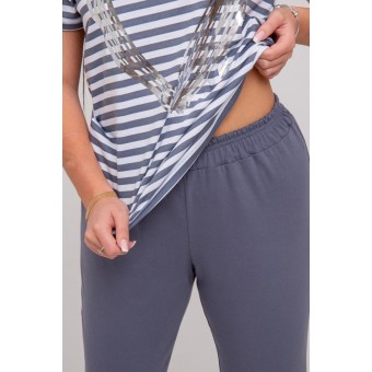 Пижама  женская       из кулирки    футболка с легинсами   Темно-серый