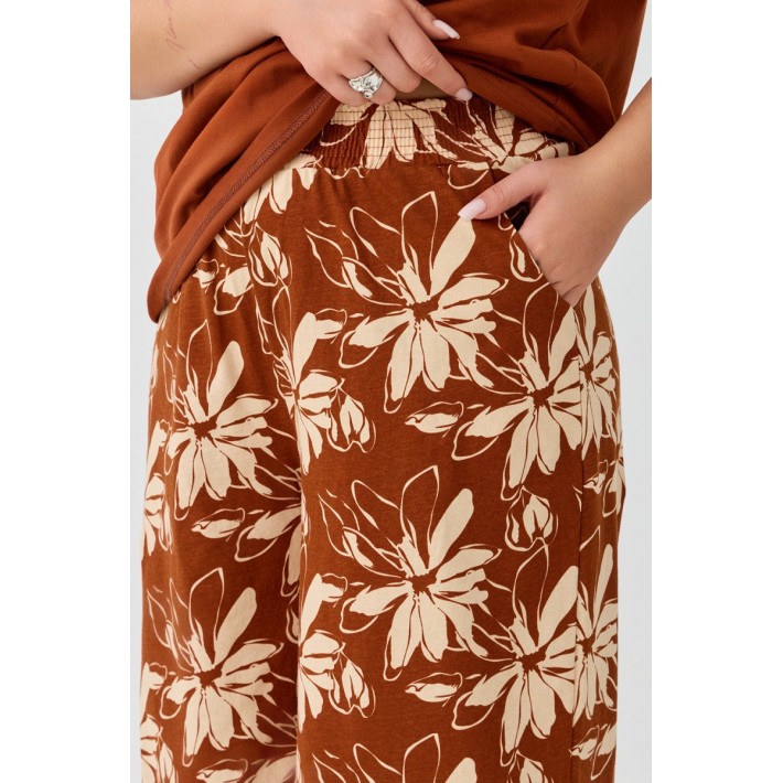 Костюм женский из кулирки футболка с брюками оранжевый