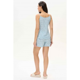 Пижама  женская       из кулирки    майка с шортами   голубая