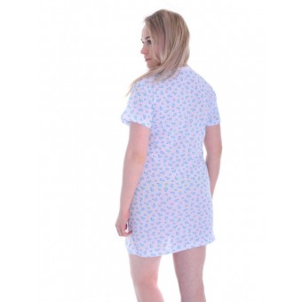 Сорочка  женская       из кулирки     с коротким рукавом  голубая