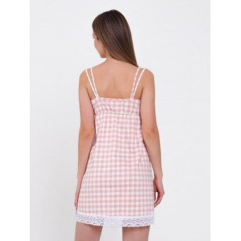 Сорочка  женская       из кулирки     на бретелях  розовая