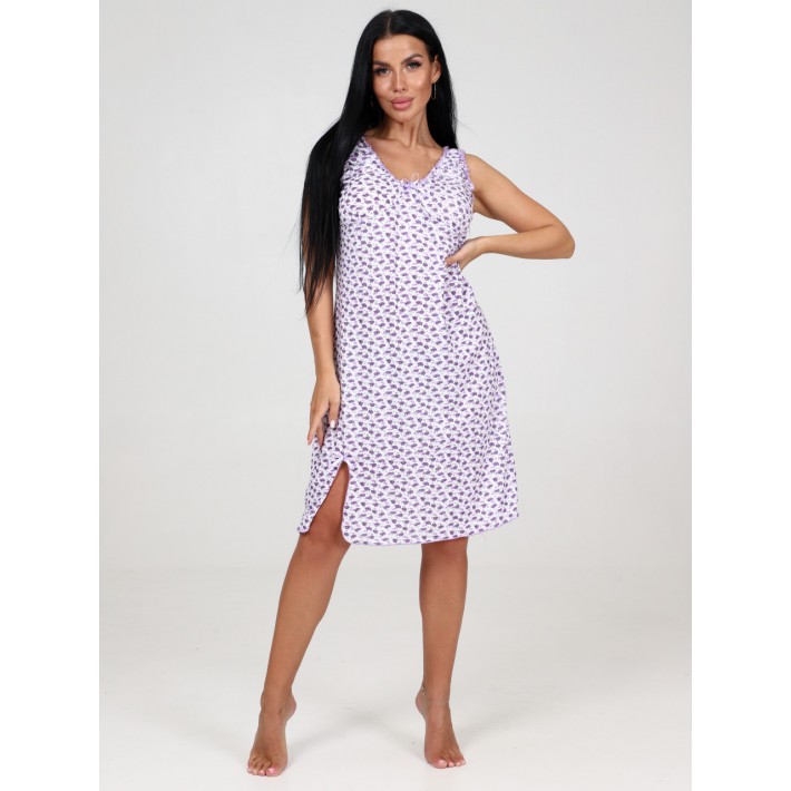 Сорочка женская из кулирки без рукавов Сиреневый