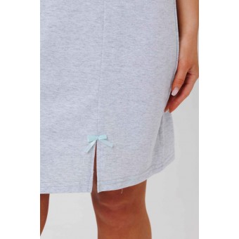 Сорочка  женская       из кулирки     на бретелях  серая  однотонная