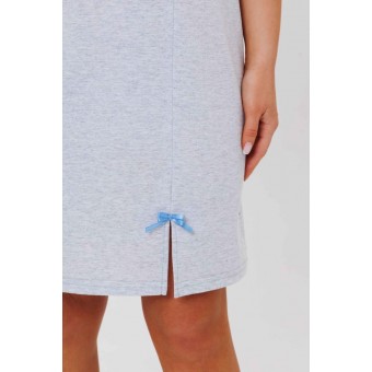 Сорочка  женская       из кулирки     на бретелях  серая  однотонная