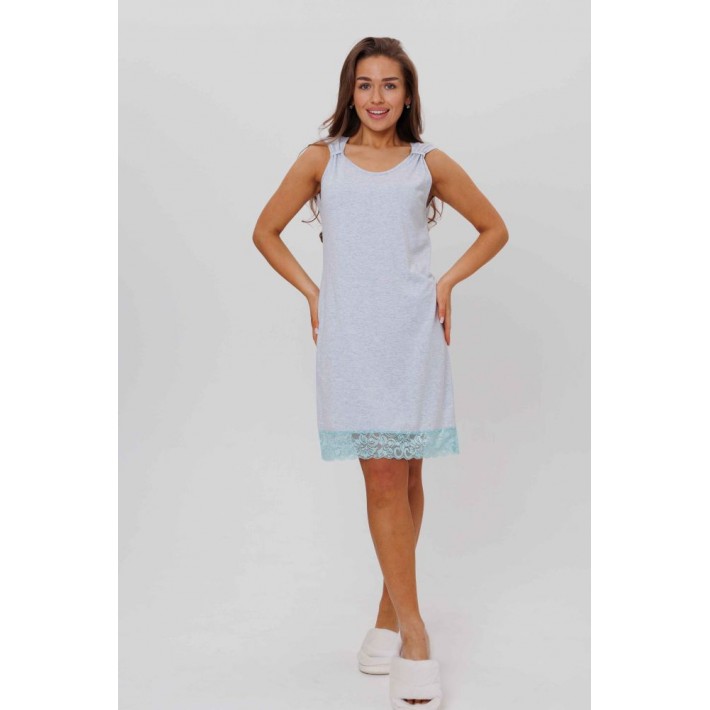 Сорочка женская из кулирки без рукавов серая однотонная