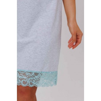 Сорочка  женская       из кулирки     без рукавов  серая  однотонная