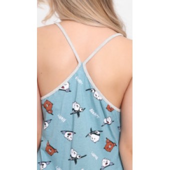 Сорочка  женская       из кулирки     на бретелях  голубая