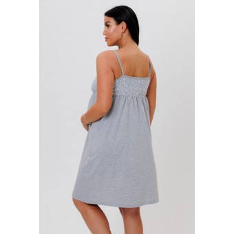 Сорочка  женская       из кулирки     без рукавов  серая  однотонная