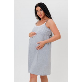 Сорочка  женская       из кулирки     без рукавов  серая  однотонная