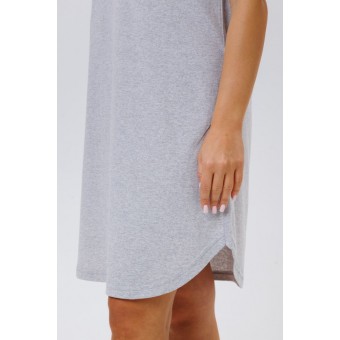 Сорочка  женская       из кулирки     с коротким рукавом  серая  Рисунок