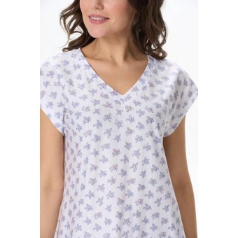 Сорочка  женская       трикотажная     с коротким рукавом  голубая