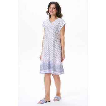 Сорочка  женская       трикотажная     с коротким рукавом  голубая