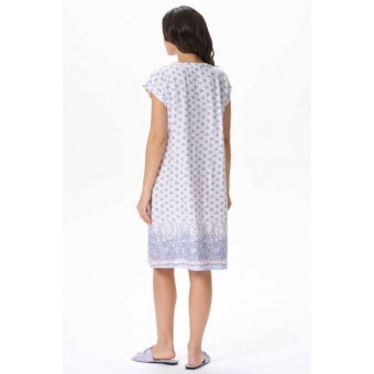 Сорочка  женская       трикотажная     с коротким рукавом  голубая