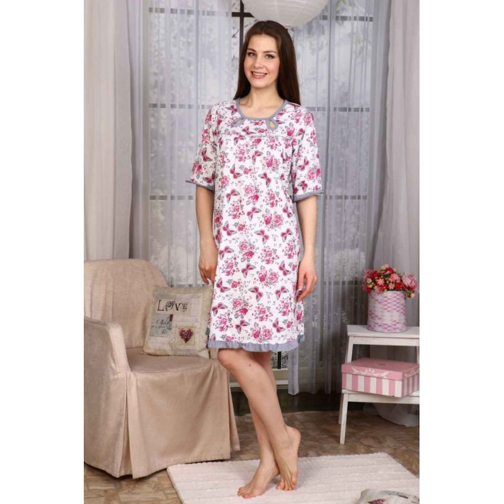 Сорочка женская из кулирки с рукавом 1/2