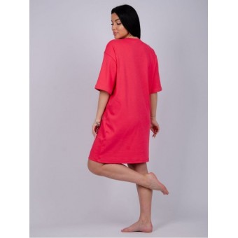 Сорочка  женская       Интерлок     с коротким рукавом  красная