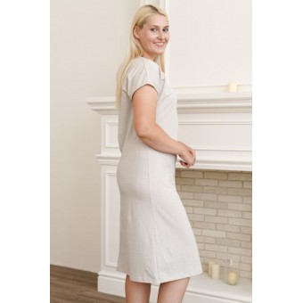 Сорочка  женская       трикотажная     с коротким рукавом  серая