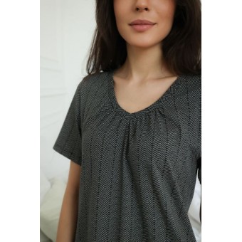 Сорочка  женская       трикотажная     с коротким рукавом  черная