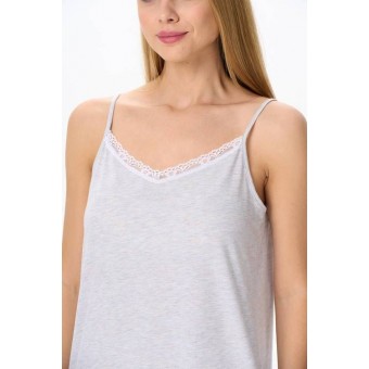 Сорочка  женская       трикотажная     на бретелях  серая