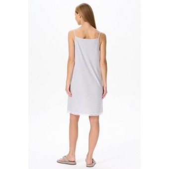 Сорочка  женская       трикотажная     на бретелях  серая