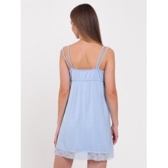 Сорочка  женская       из вискозы     на бретелях  голубая