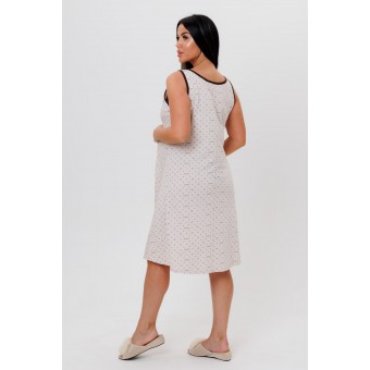 Сорочка  женская       из кулирки     без рукавов  розовая  Принт