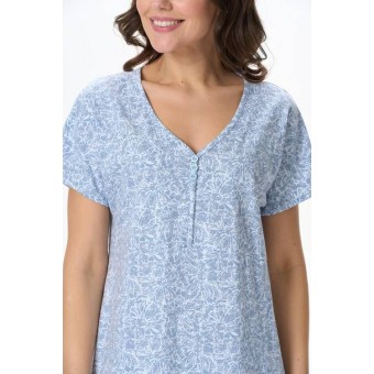 Сорочка  женская       трикотажная     с коротким рукавом  голубая