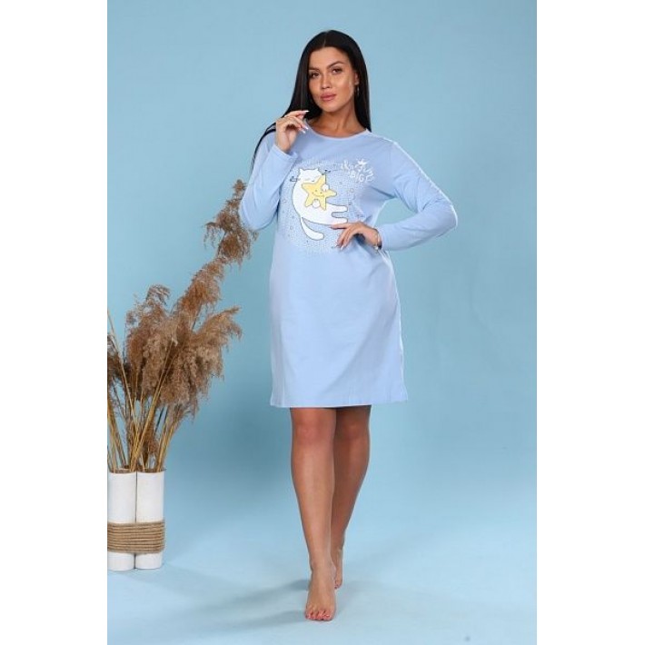 Сорочка женская из кулирки с длинным рукавом