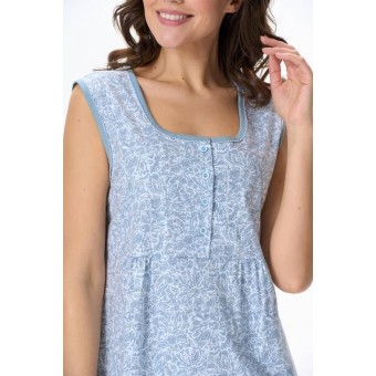 Сорочка  женская       трикотажная     без рукавов  голубая