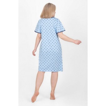 Сорочка  женская       из кулирки     с коротким рукавом  голубая