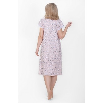 Сорочка  женская       из кулирки     с коротким рукавом  розовая