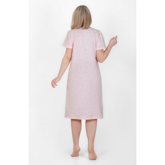 Сорочка  женская       из кулирки     с коротким рукавом  розовая