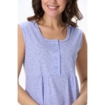 Сорочка  женская       трикотажная     без рукавов  синяя