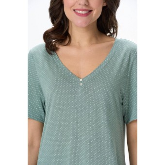 Сорочка  женская       из вискозы     с коротким рукавом  зеленая