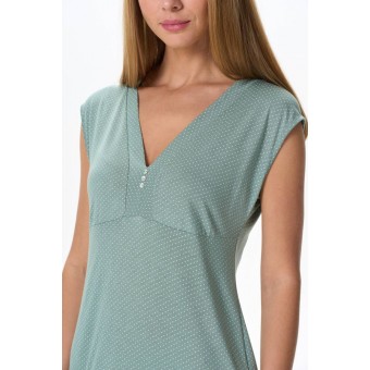 Сорочка  женская       из вискозы     без рукавов  зеленая