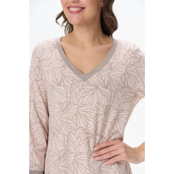 Сорочка  женская       из вискозы     с коротким рукавом  бежевая