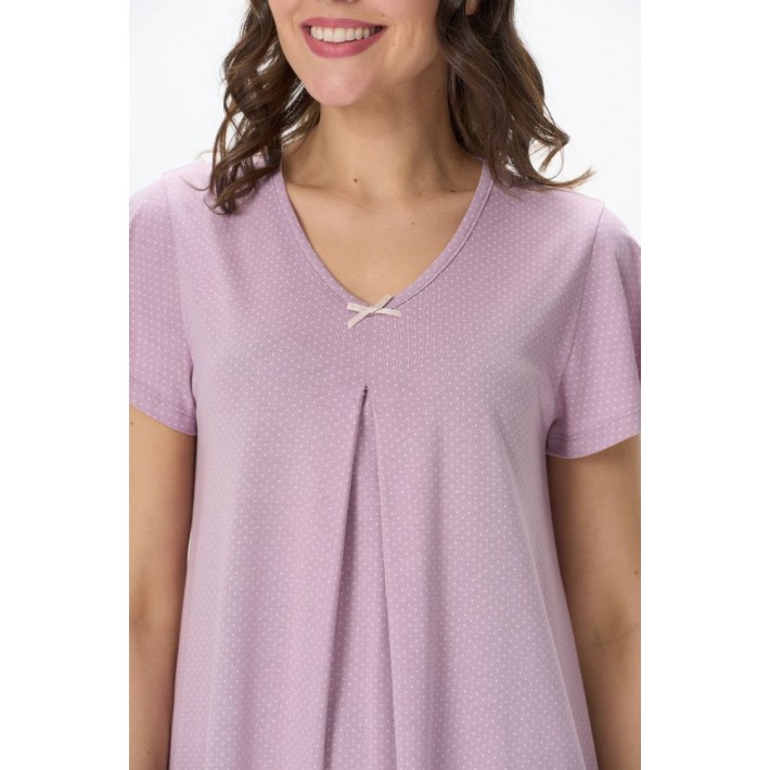 Сорочка женская трикотажная с коротким рукавом фиолетовая
