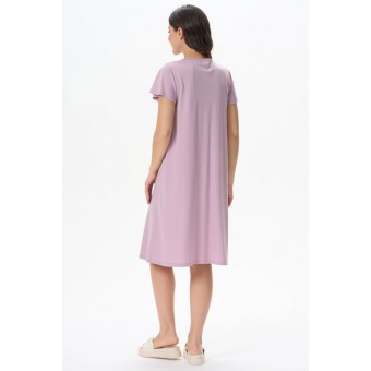 Сорочка  женская       трикотажная     с коротким рукавом  фиолетовая