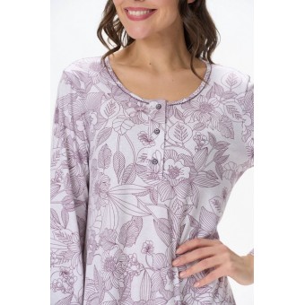 Сорочка  женская       из вискозы     с длинным рукавом  розовая