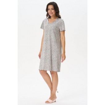 Сорочка  женская       трикотажная     с коротким рукавом  серая